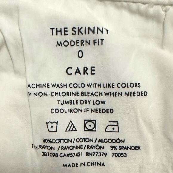 Ann Taylor The Skinny Modern Fit Women’s Size 0 Jeans White Pants - Picture 4 of 8